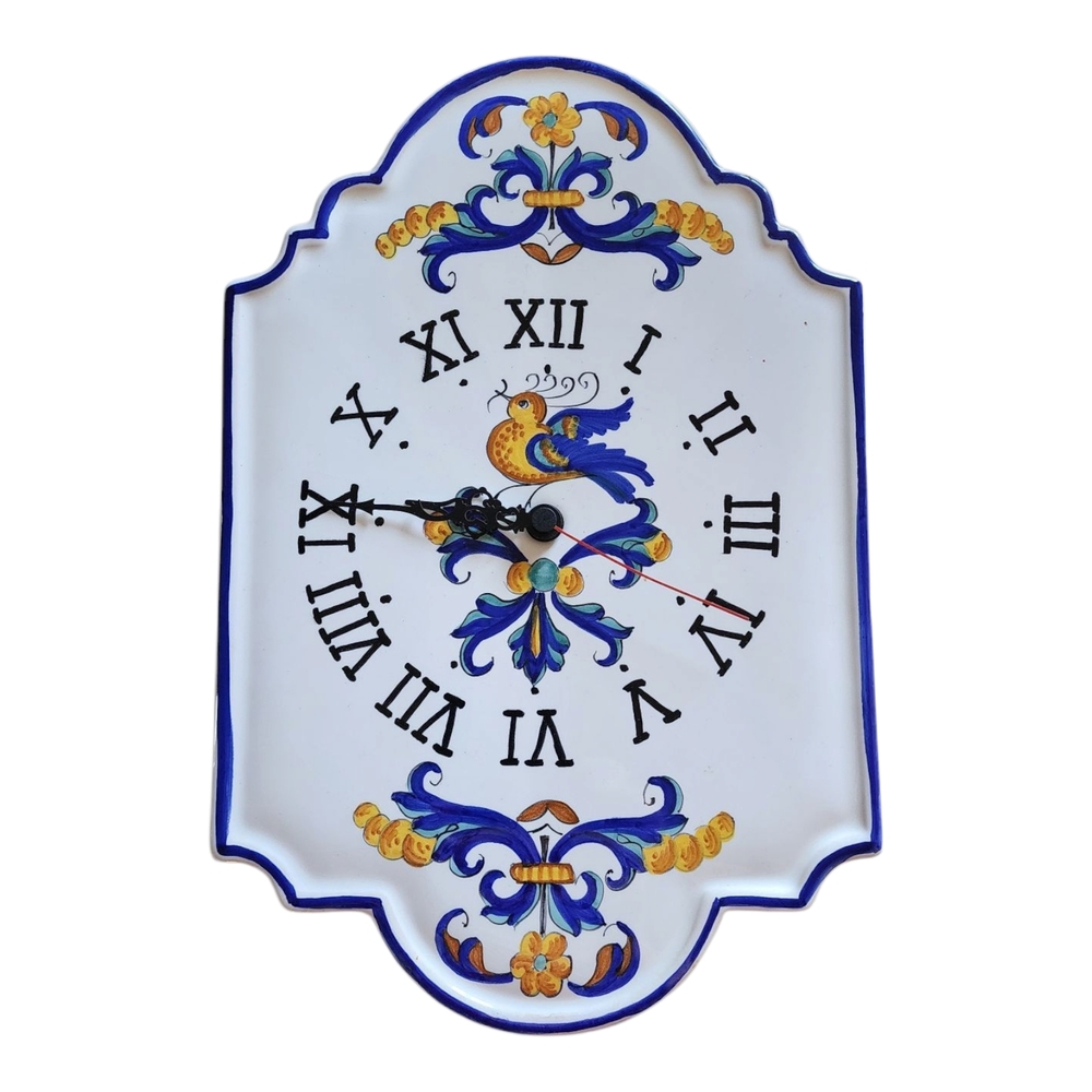 Vintage Williams Sonoma Deruta Ceramic Hanging Wall Clock Firenze Design Italy
